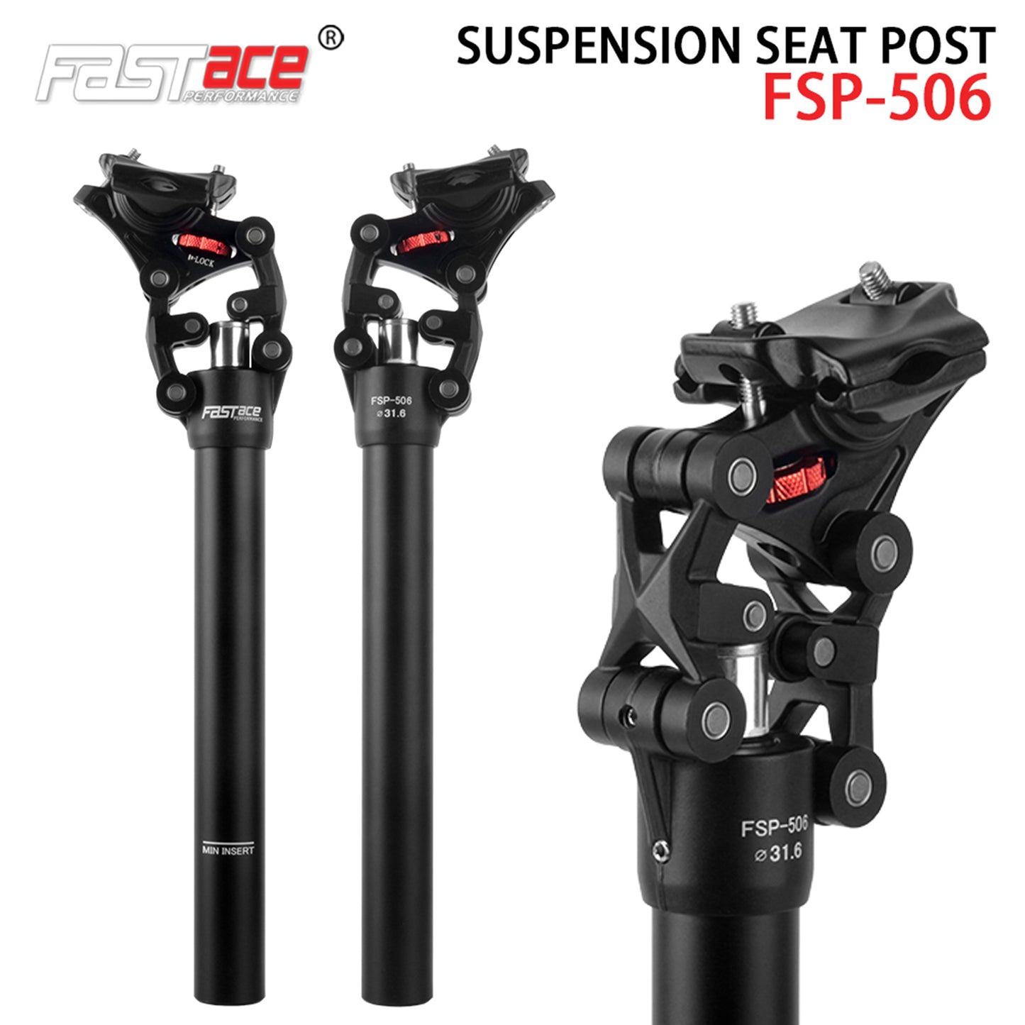 FASTace Suspension Bike Seat Post 27.2/30.9/31.6mm 20mm Travel Bicycle Seatpost