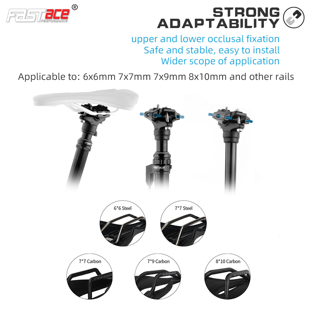 FASTACE Dropper Seatpost MTB 125mm Travel 27.2/30.9/31.6mm Internal External Cable Routing Remote