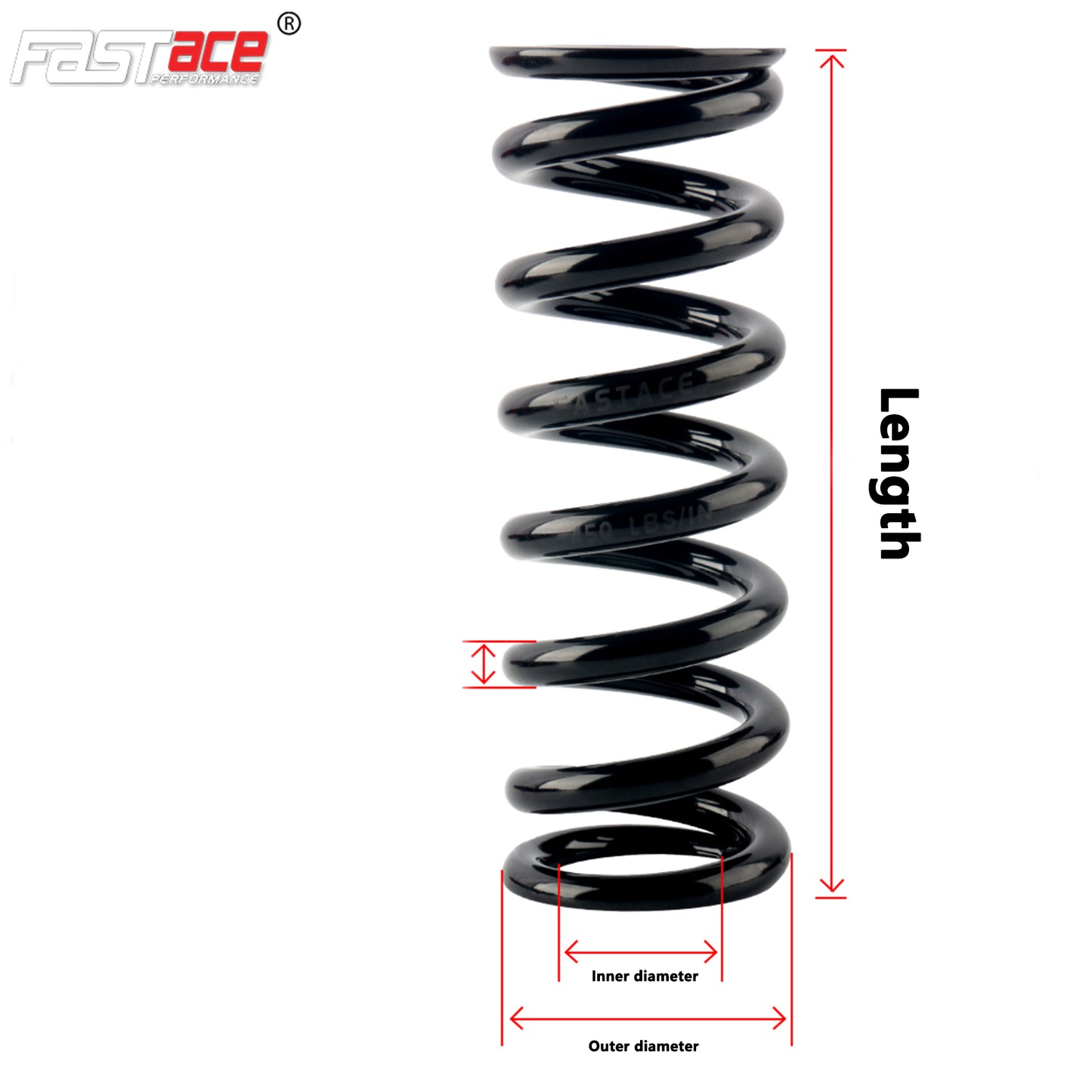 FASTACE BDA53RC 265mm Original Rear Shock Spring 450lbs 550lbs Replacement Repair Kit