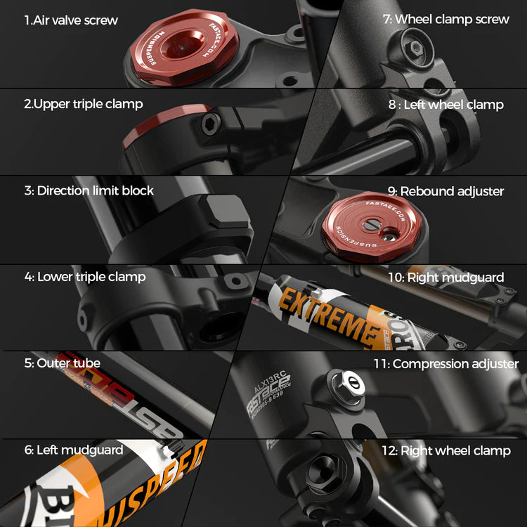 FASTACE ALX13RC 1.0 Original Factory Front Fork Suspension For Surron Talaria Sting E Ride Pro SS 19" 26" 27.5" 29"