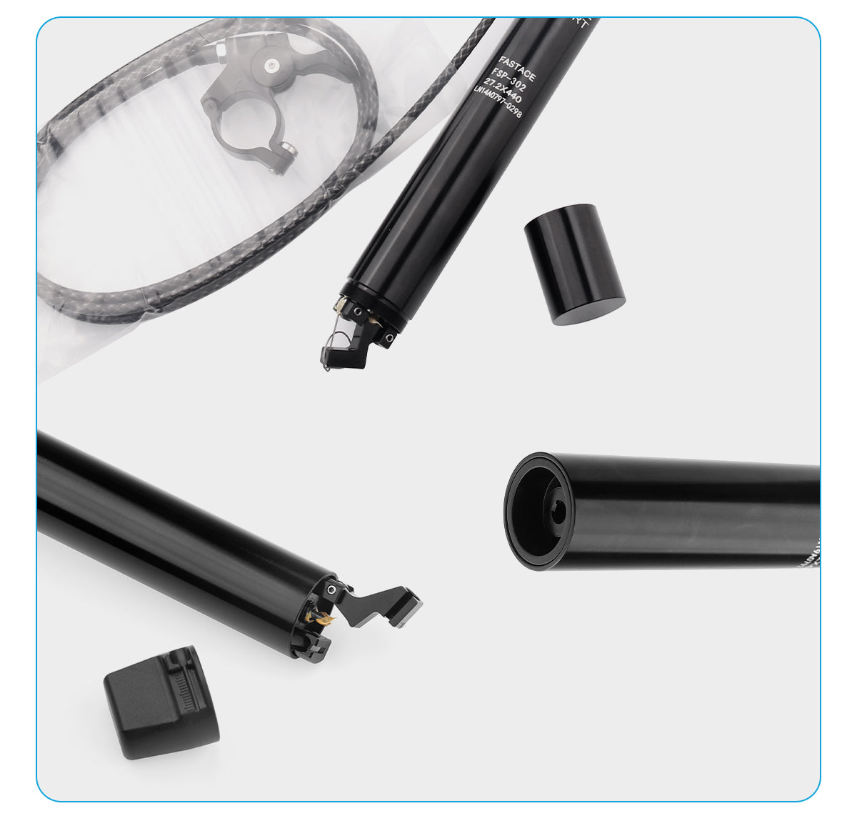 FASTACE Dropper Seatpost MTB 125mm Travel 27.2/30.9/31.6mm Internal External Cable Routing Remote