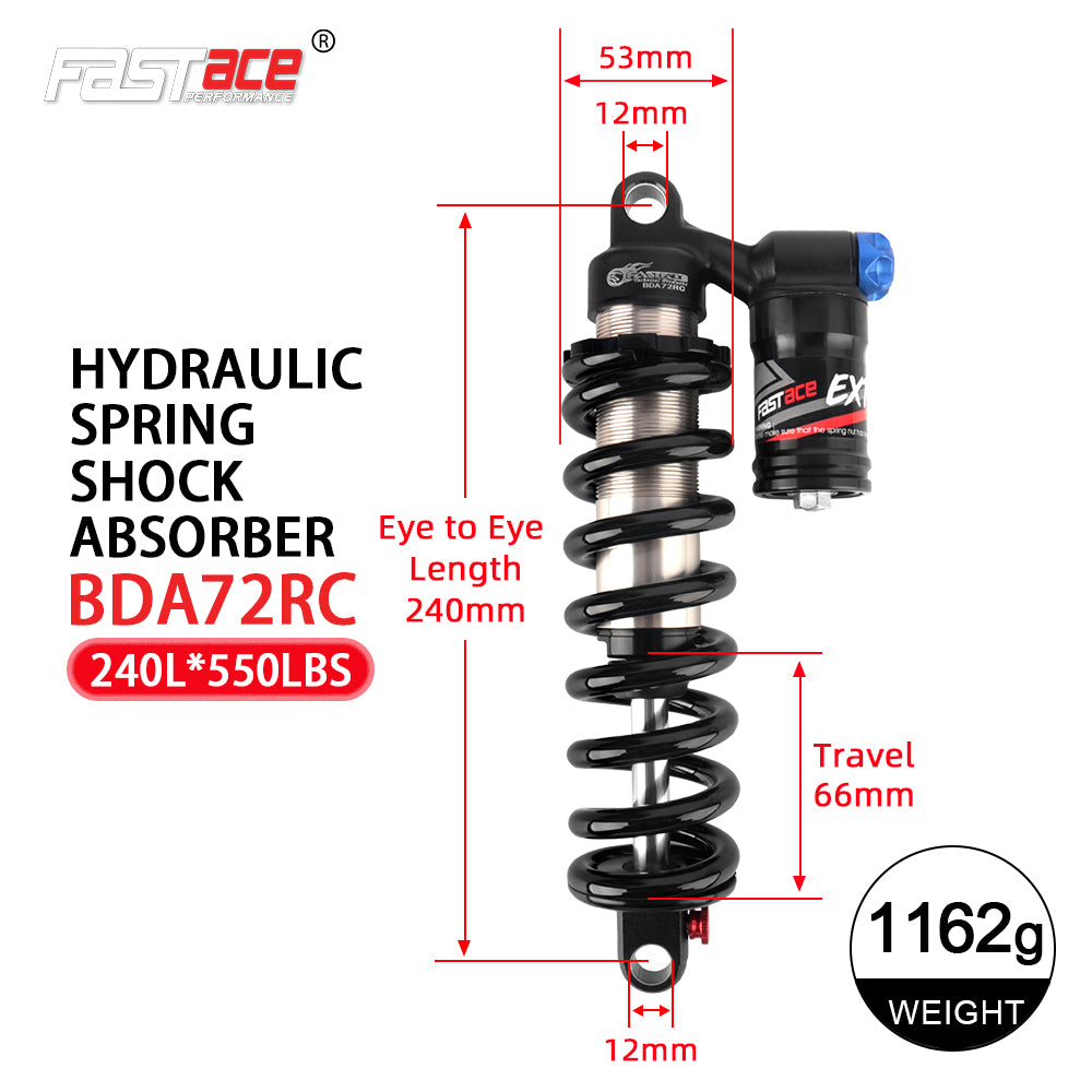 FASTACE BDA72RC Original Factory Downhill Rear Shock Absorber Suspension 450LBS 550LBS For Surron Talaria Sting eBike MTB
