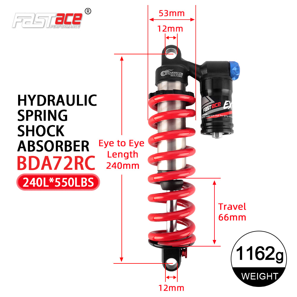 FASTACE BDA72RC Original Factory Downhill Rear Shock Absorber Suspension 450LBS 550LBS For Surron Talaria Sting eBike MTB