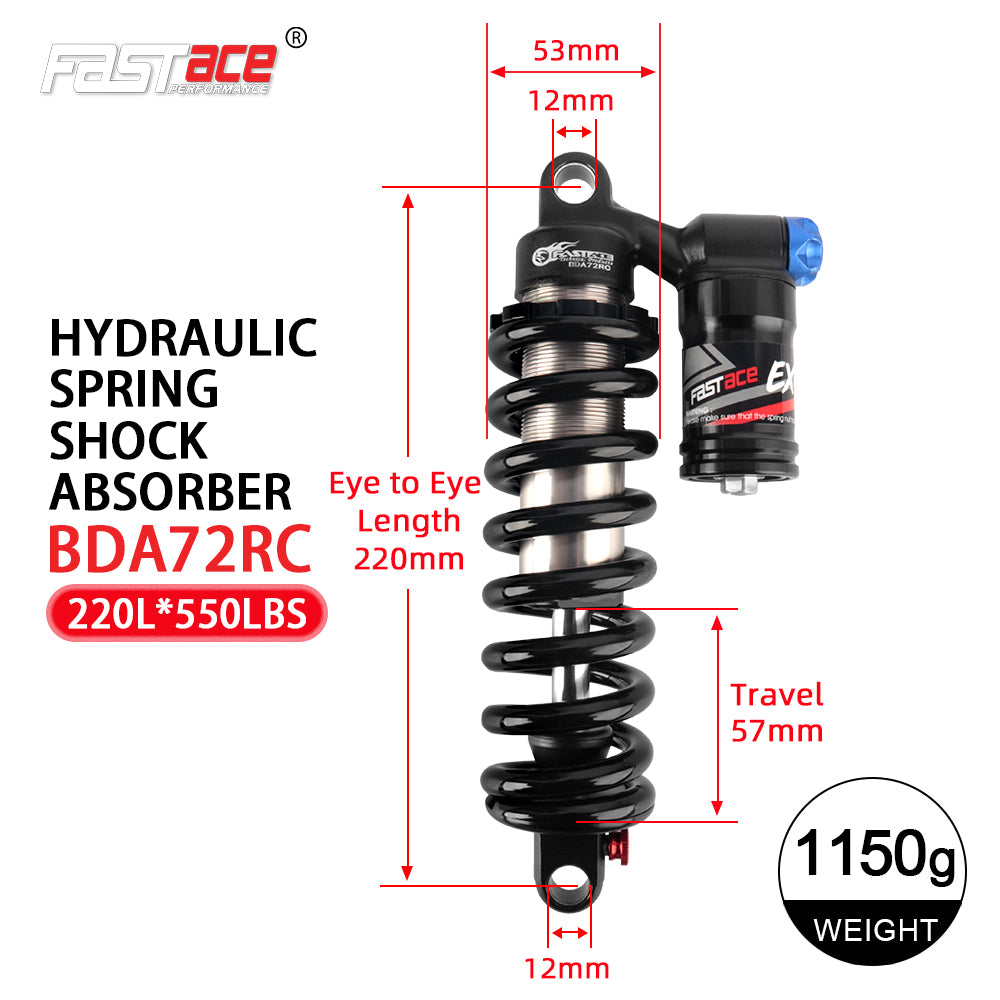 FASTACE BDA72RC Original Factory Downhill Rear Shock Absorber Suspension 450LBS 550LBS For Surron Talaria Sting eBike MTB