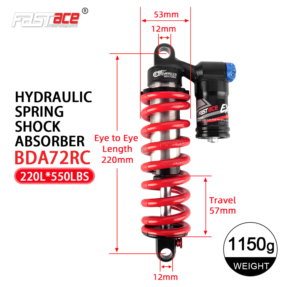 FASTACE BDA72RC Original Factory Downhill Rear Shock Absorber Suspension 450LBS 550LBS For Surron Talaria Sting eBike MTB