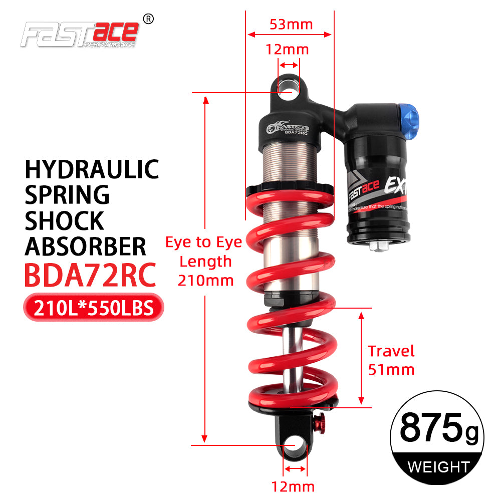 FASTACE BDA72RC Original Factory Downhill Rear Shock Absorber Suspension 450LBS 550LBS For Surron Talaria Sting eBike MTB