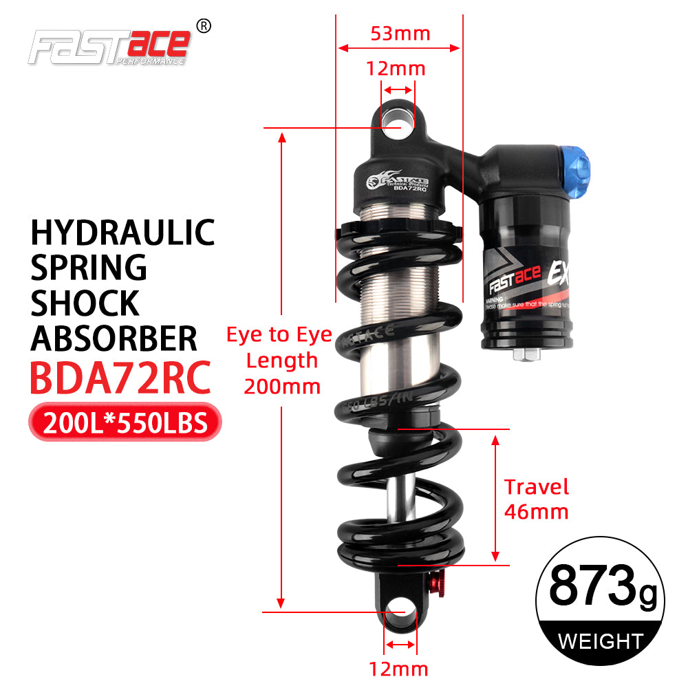 FASTACE BDA72RC Original Factory Downhill Rear Shock Absorber Suspension 450LBS 550LBS For Surron Talaria Sting eBike MTB
