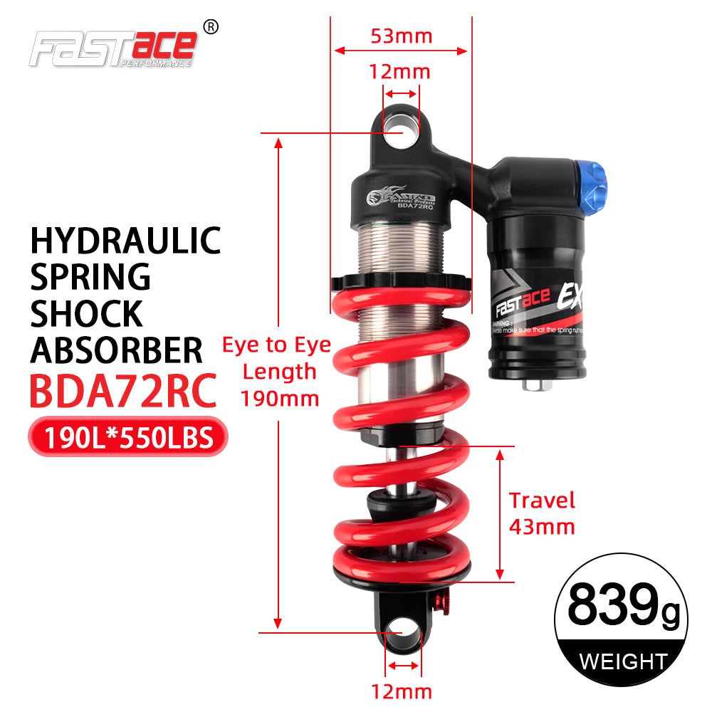 FASTACE BDA72RC Original Factory Downhill Rear Shock Absorber Suspension 450LBS 550LBS For Surron Talaria Sting eBike MTB