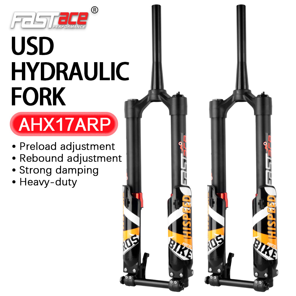 FASTACE AHX17ARP Original Factory Front Fork Suspension Tapered Aluminum Steerer Dual Disc Brake 74.2mm PM for MTB Snow Bike