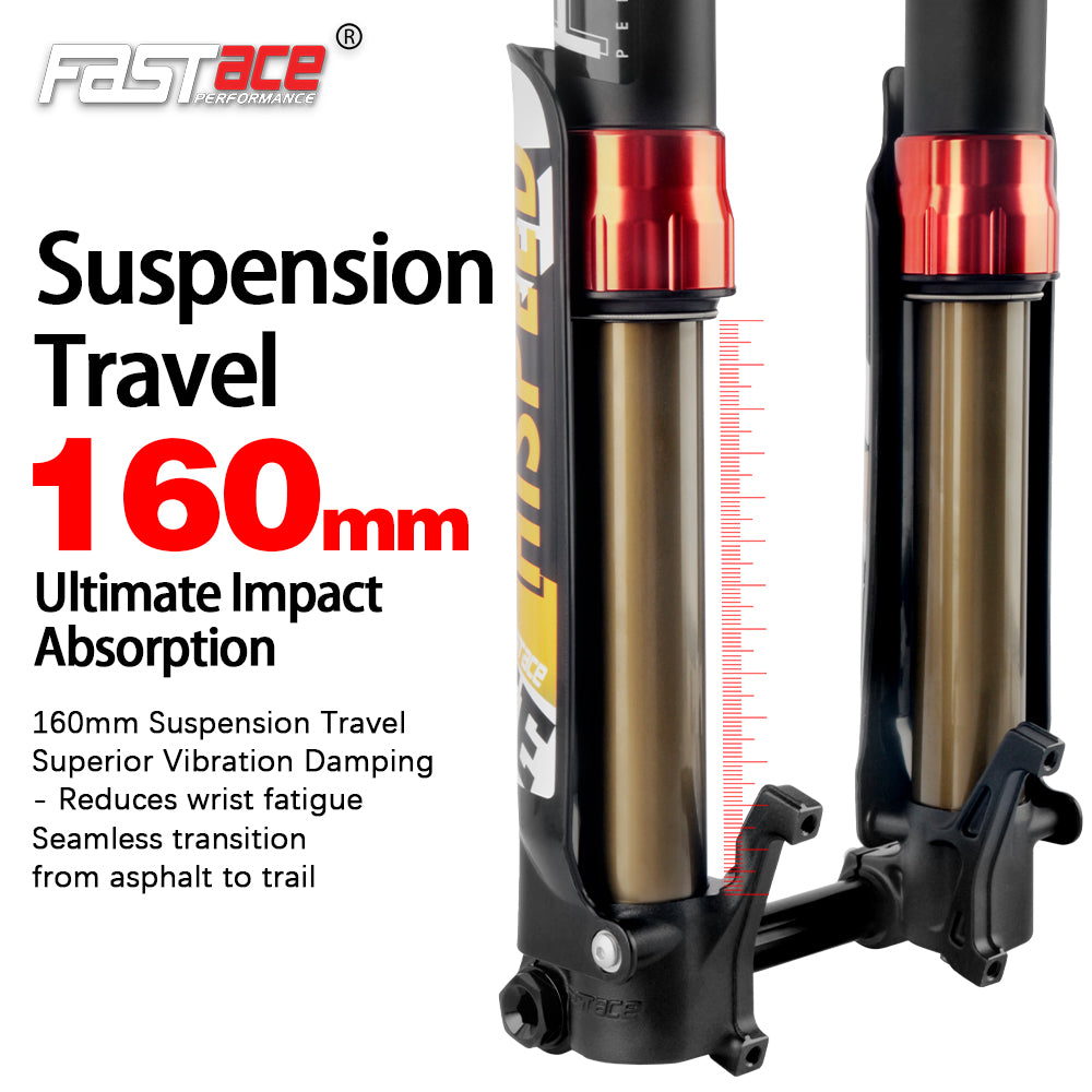 FASTACE AHX17ARP Original Factory Front Fork Suspension Tapered Aluminum Steerer Dual Disc Brake 74.2mm PM for MTB Snow Bike