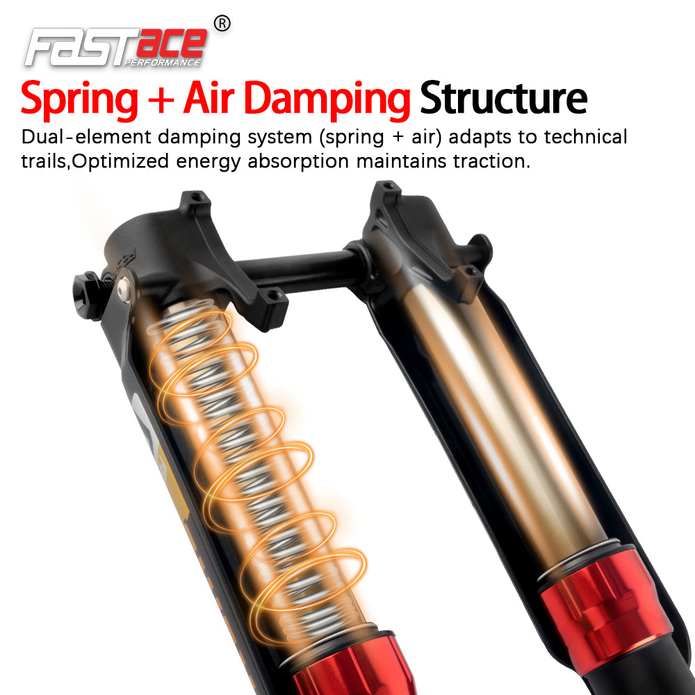 FASTACE AHX17ARP Original Factory Front Fork Suspension Tapered Aluminum Steerer Dual Disc Brake 74.2mm PM for MTB Snow Bike