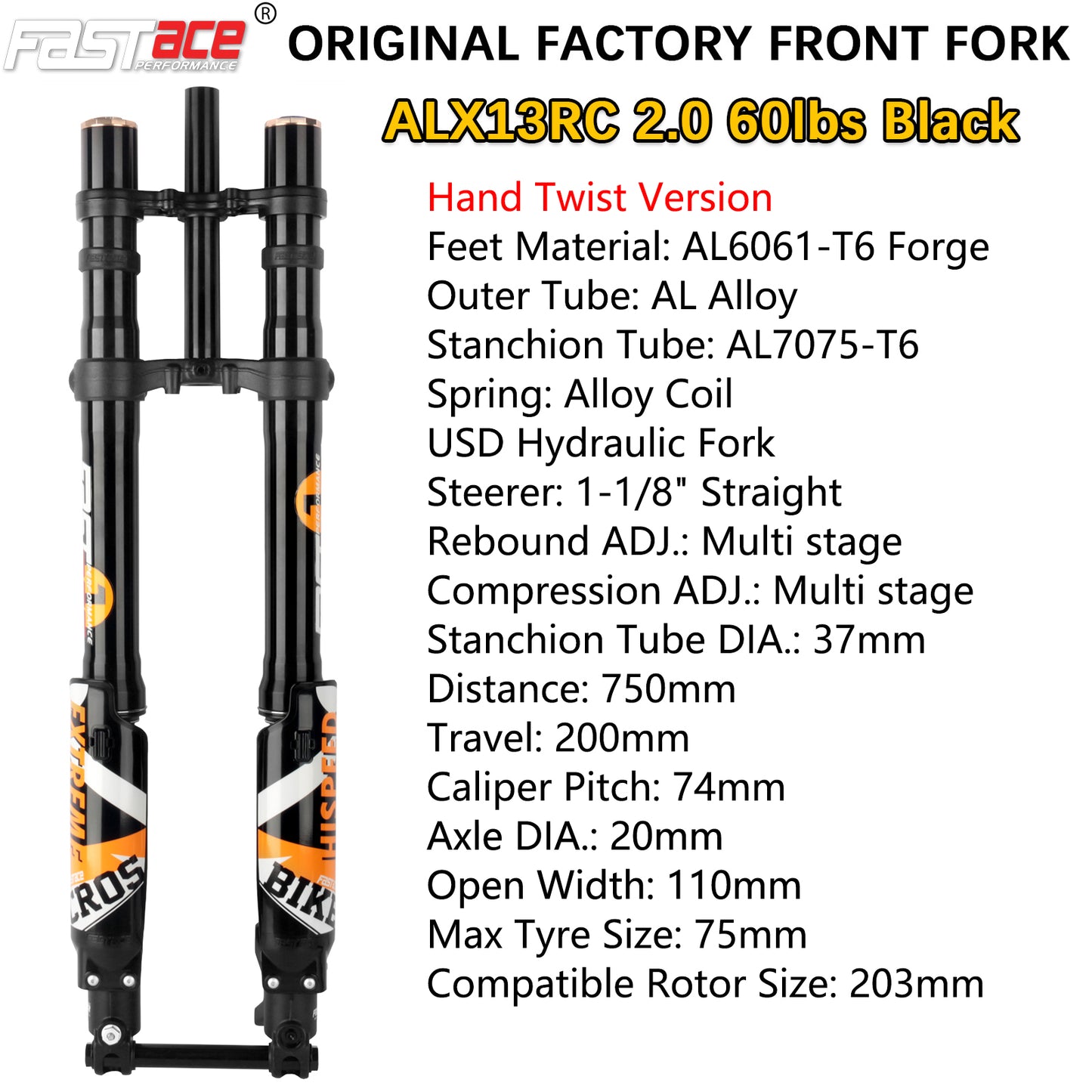 FASTACE ALX13RC 2.0 Original Factory Front Fork Suspension For Surron Talaria Sting E Ride Pro SS 79Bike 19" 26" 27.5" 29"
