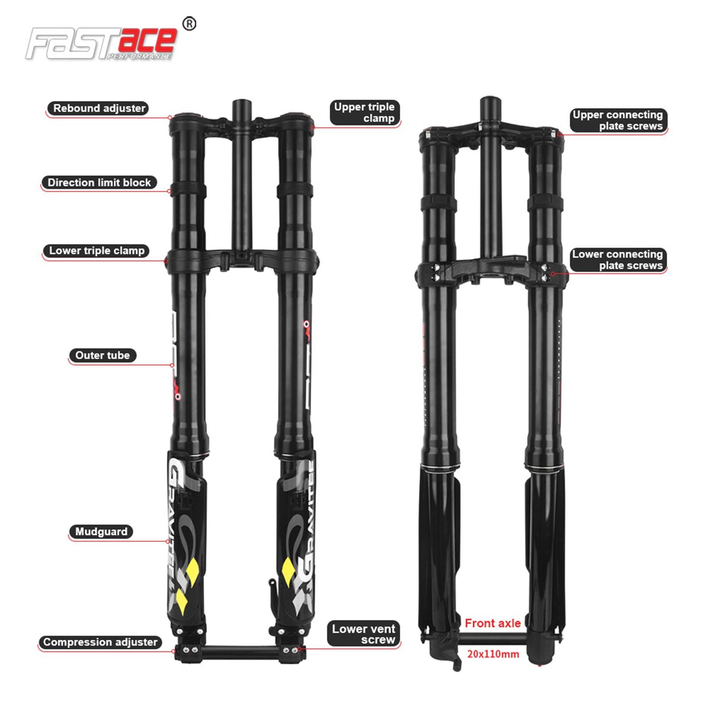 FASTACE AHX12RV Original Factory Front Fork Suspension For Surron Talaria Sting E Ride Pro SS 19" 26" 27.5" 29"