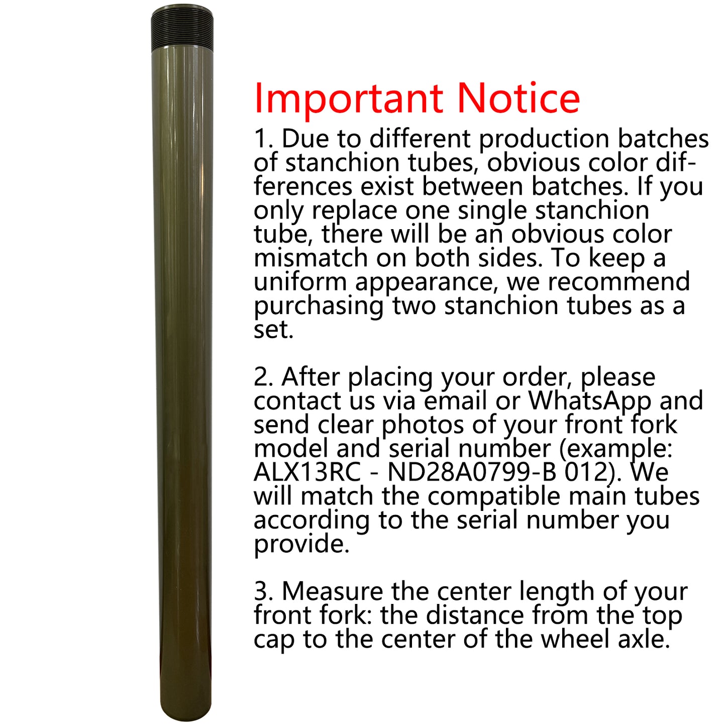 FASTACE ALX13RC Front Fork Repair Kit Stanchion Tube and Seal Kit (One Side)