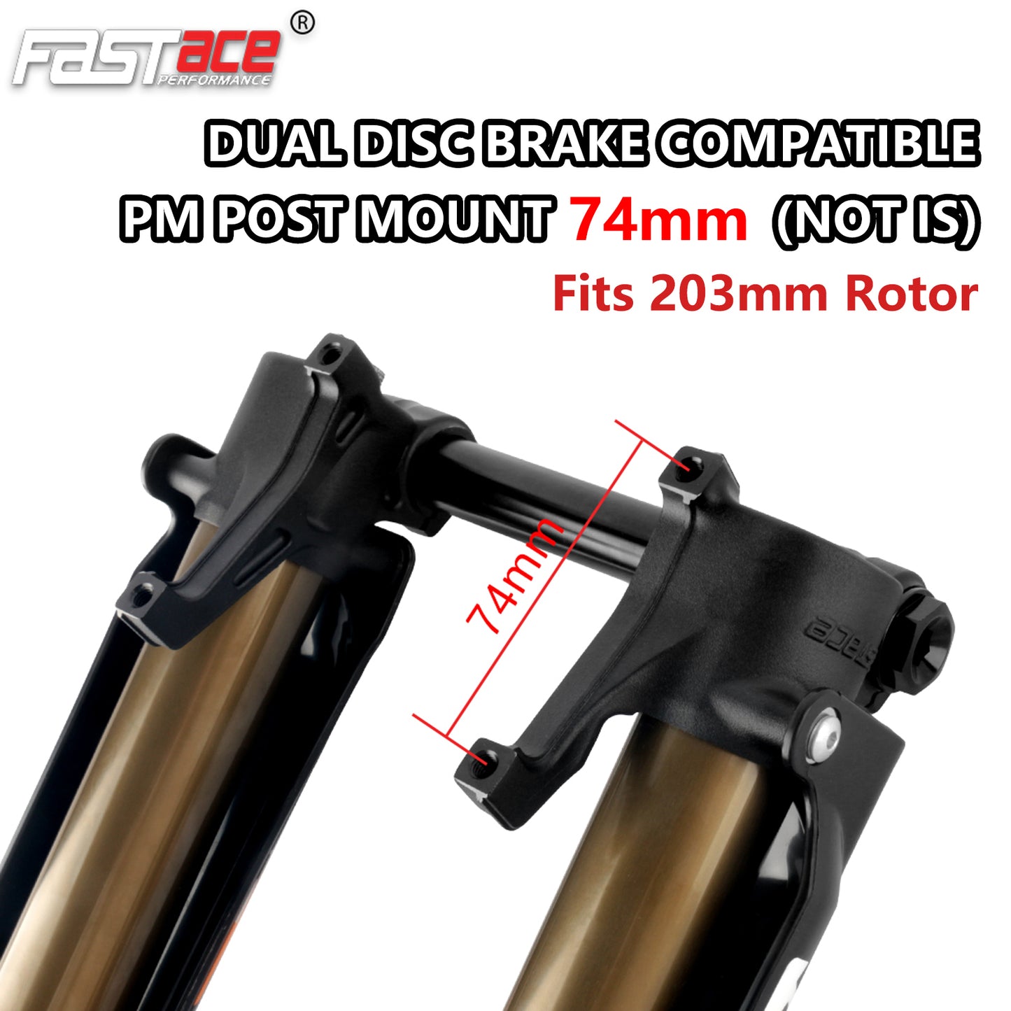 FASTACE AHX17ARP Original Factory Front Fork Suspension Tapered Aluminum Steerer Dual Disc Brake 74mm PM for MTB Snow Bike